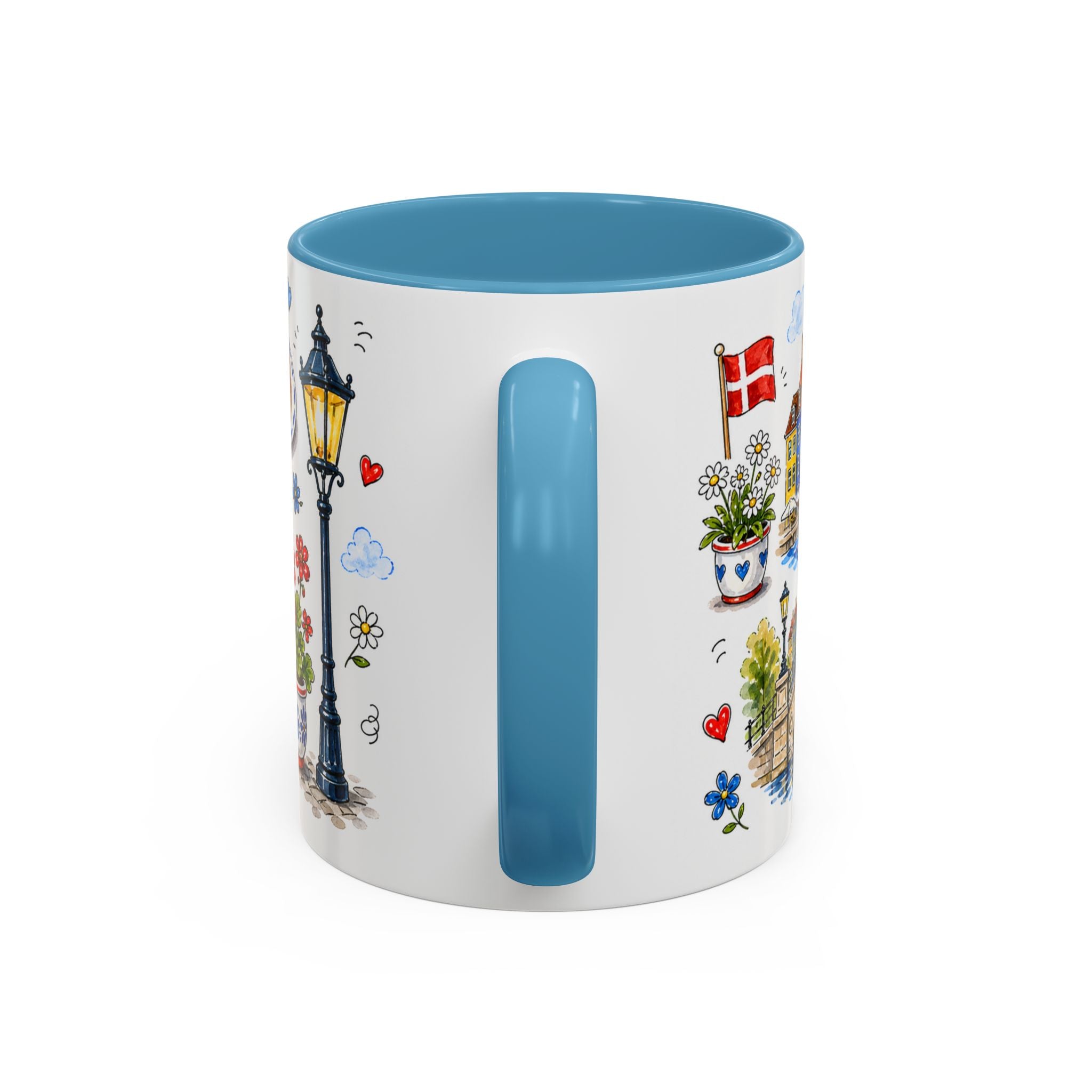 Copenhagen Travel Mug | European City Souvenir Accent Coffee Mug | 11oz 15oz Ceramic Cup