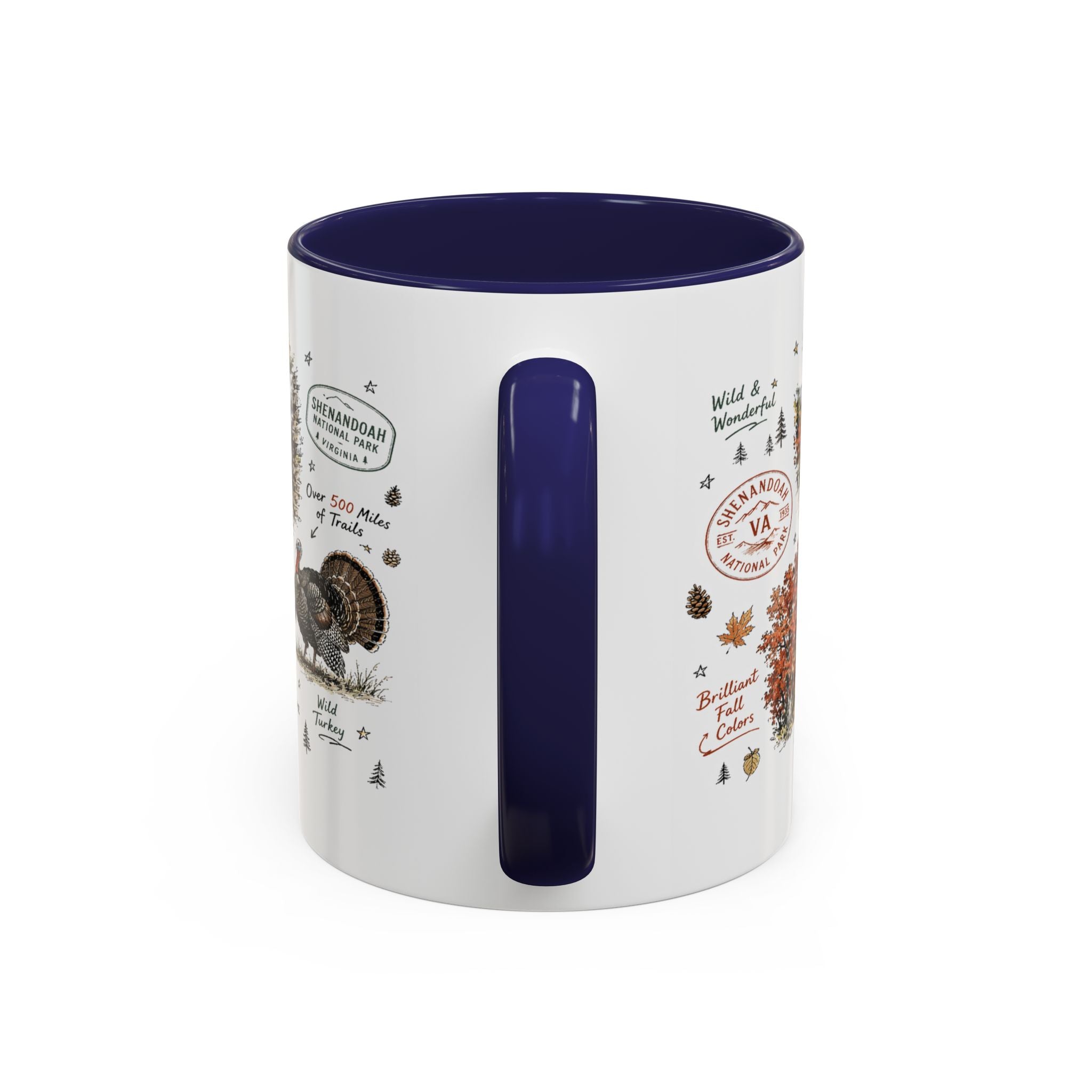 Shenandoah National Park Coffee Mug | Virginia Blue Ridge Hiking Autumn Gift | Accent Color Ceramic 11oz 15oz