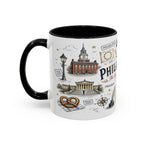 Philadelphia Coffee Mug | Pennsylvania Souvenir City Gift | Accent Color Ceramic 11oz 15oz