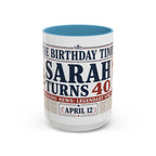 Birthday Newspaper Mug | Custom Name Age Date Gift | The Birthday Times Coffee Cup 11oz 15oz