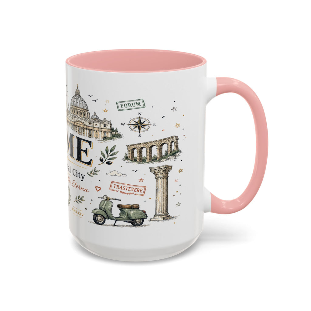 Rome Coffee Mug | Italy Souvenir Travel Gift | Accent Color Ceramic 11oz 15oz