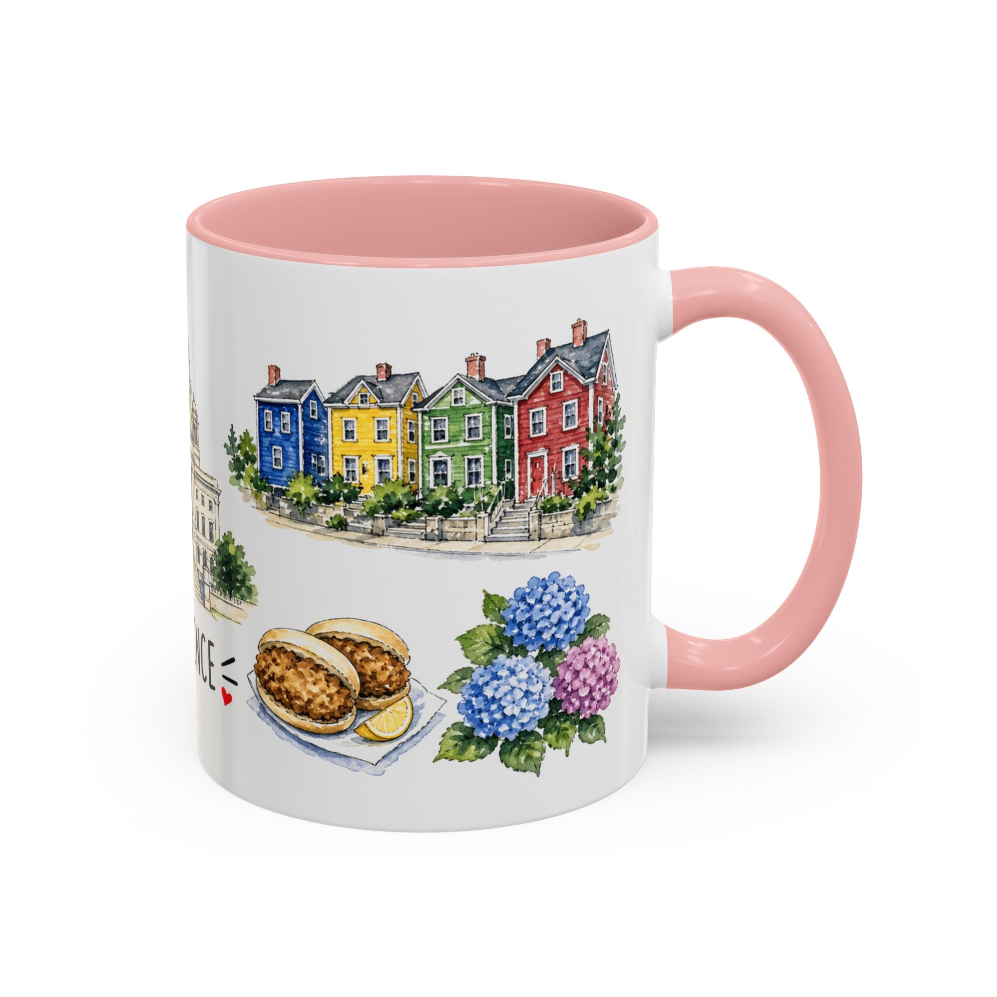 Providence Illustrated Travel Mug | City Souvenir Accent Coffee Mug | 11oz 15oz Ceramic Cup