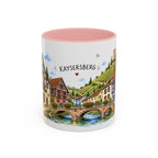 Kaysersberg Illustrated Travel Mug | France Souvenir Accent Coffee Mug | 11oz 15oz Ceramic Cup