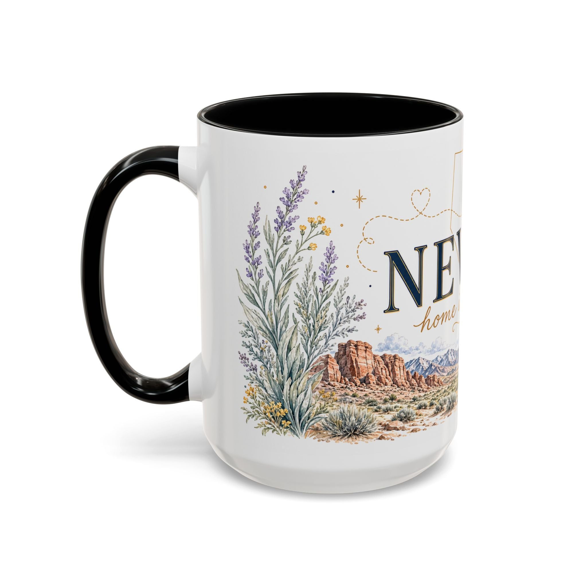 Nevada Home State Mug | Moving Away, Long Distance Friendship Gift | 11oz 15oz Accent Mug