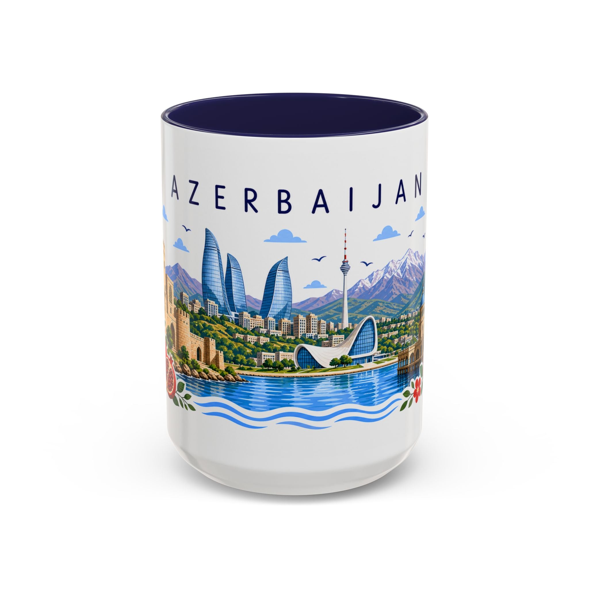 Azerbaijan Coffee Mug | Travel Souvenir Accent Mug | Place Gift Ceramic Cup 11oz 15oz