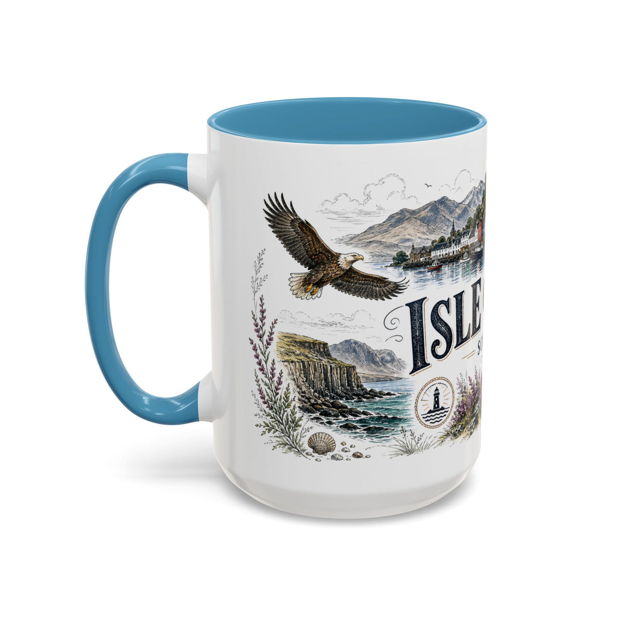 Isle of Mull Mug, Scotland Travel Souvenir, Bucket List Gift, Accent Ceramic Coffee Mug 11oz 15oz