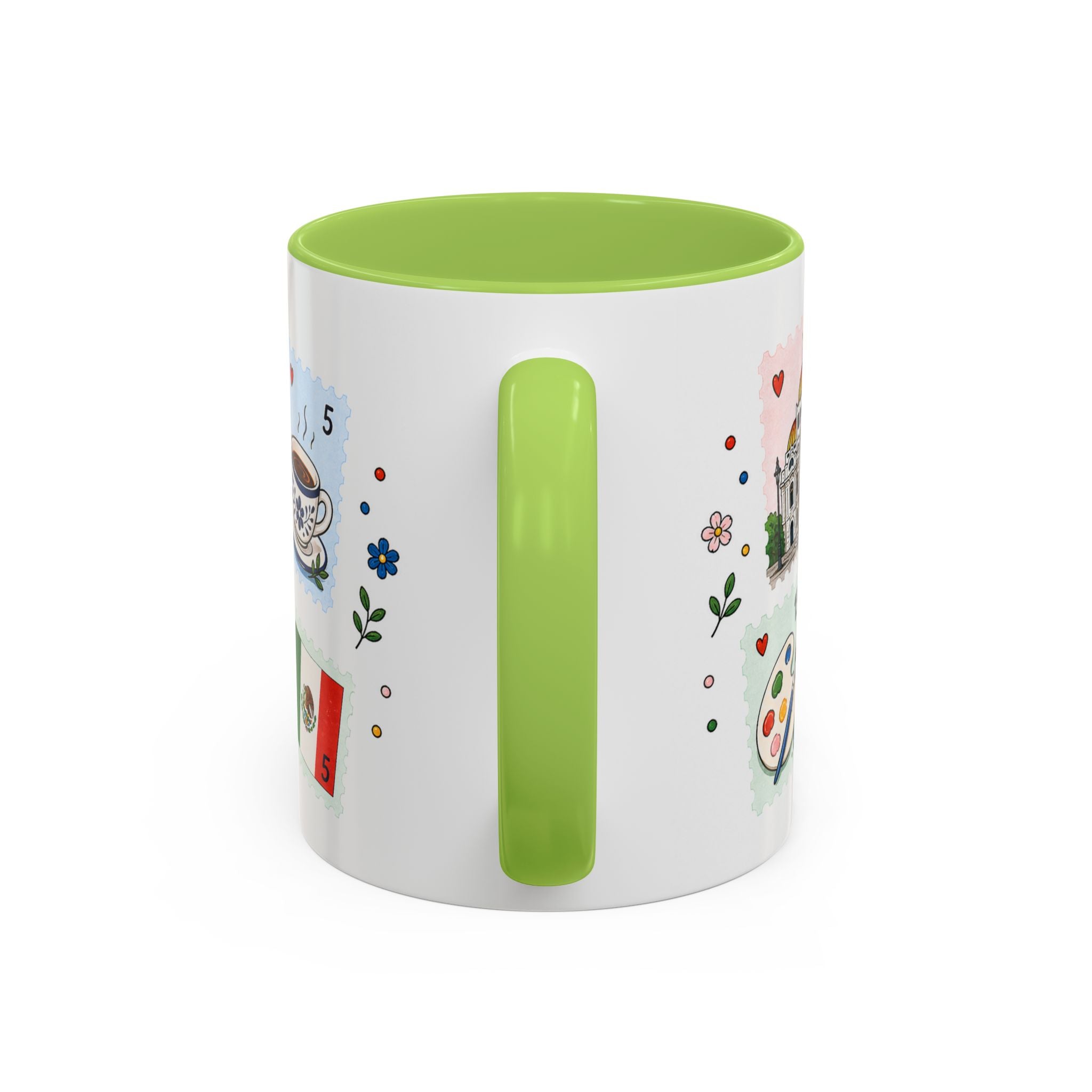 Mexico City Coffee Mug | Postage Stamp Collage Mug | Travel Souvenir Accent Cup 11oz 15oz