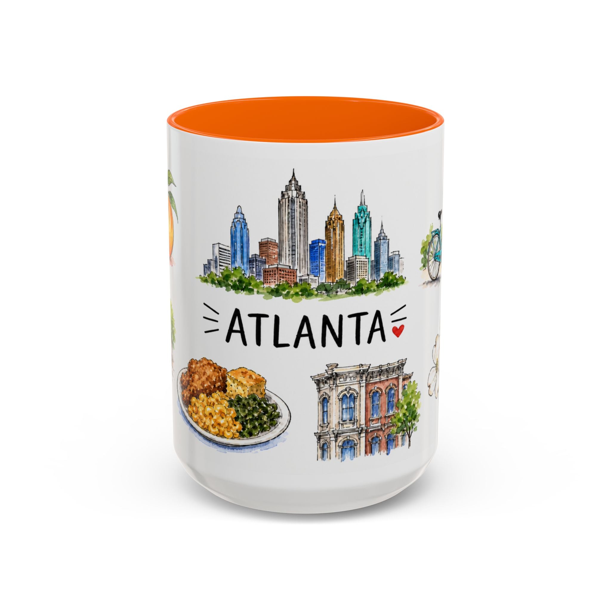 Atlanta Illustrated Travel Mug | City Souvenir Accent Coffee Mug | 11oz 15oz Ceramic Cup