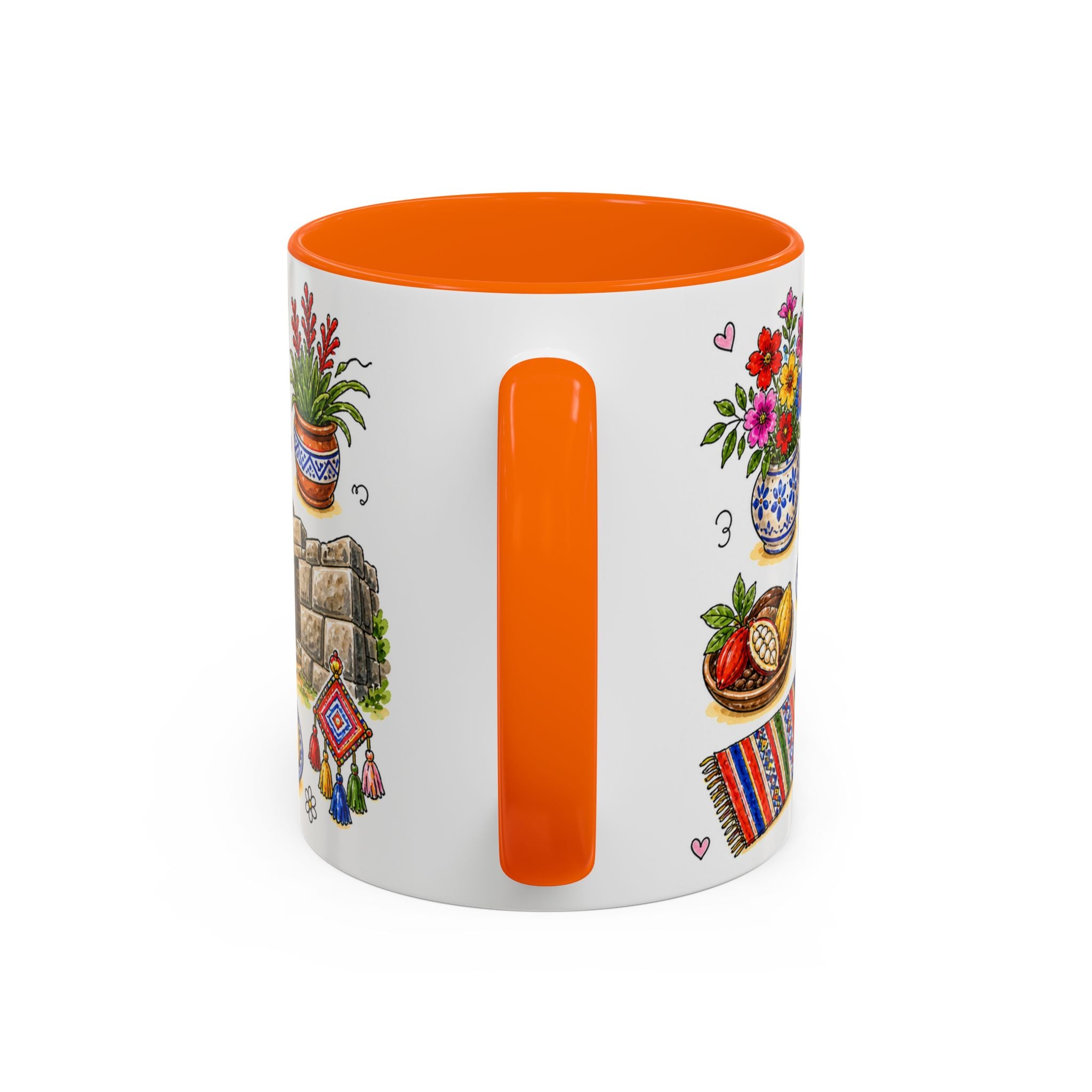 Cusco Illustrated Travel Mug | City Souvenir Accent Coffee Mug | 11oz 15oz Ceramic Cup