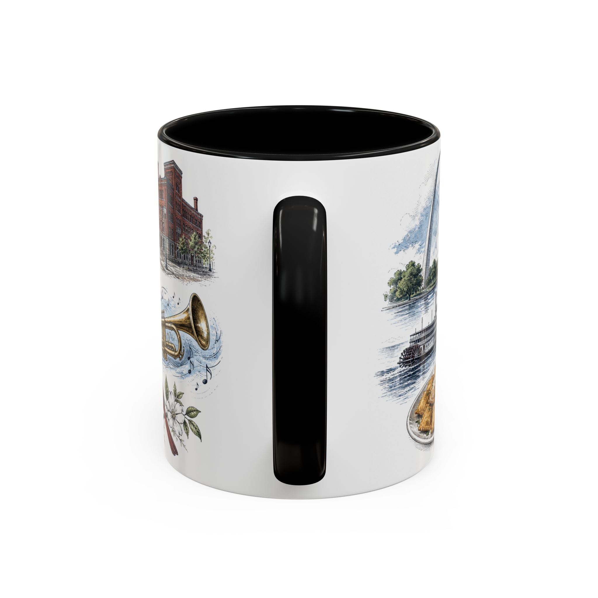 St Louis Coffee Mug | United States Travel Souvenir | Vintage Illustrated City Gift | 11 oz 15 oz Accent Mug