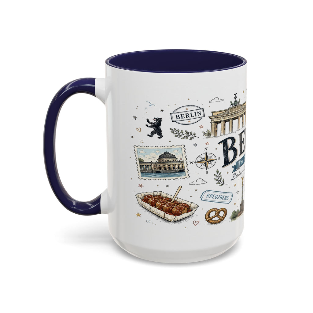 Berlin Coffee Mug | Germany Souvenir Travel Gift | Accent Color Ceramic 11oz 15oz