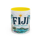 Fiji Coffee Mug | Travel Destination Souvenir Gift | Accent Color Ceramic 11oz 15oz