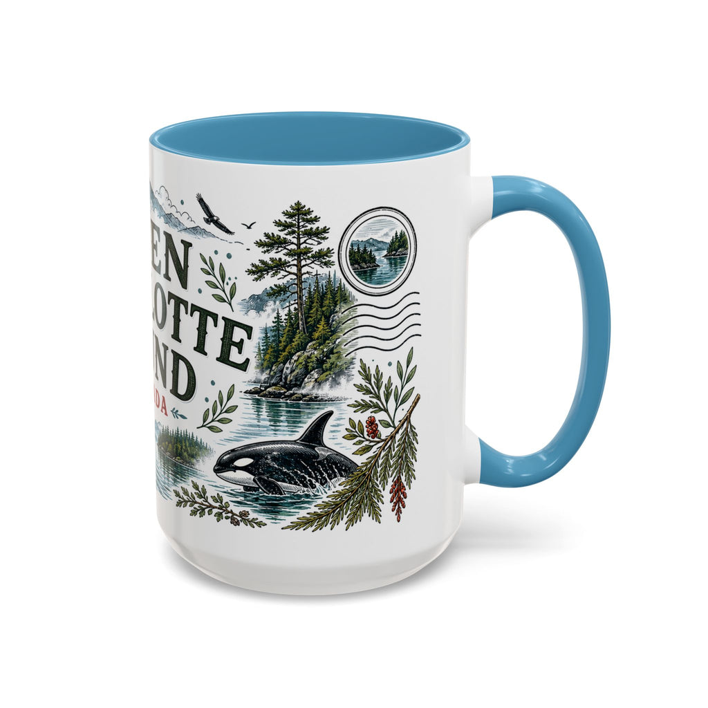 Queen Charlotte Sound Coffee Mug | Travel Destination Souvenir Gift | Accent Color Ceramic 11oz 15oz