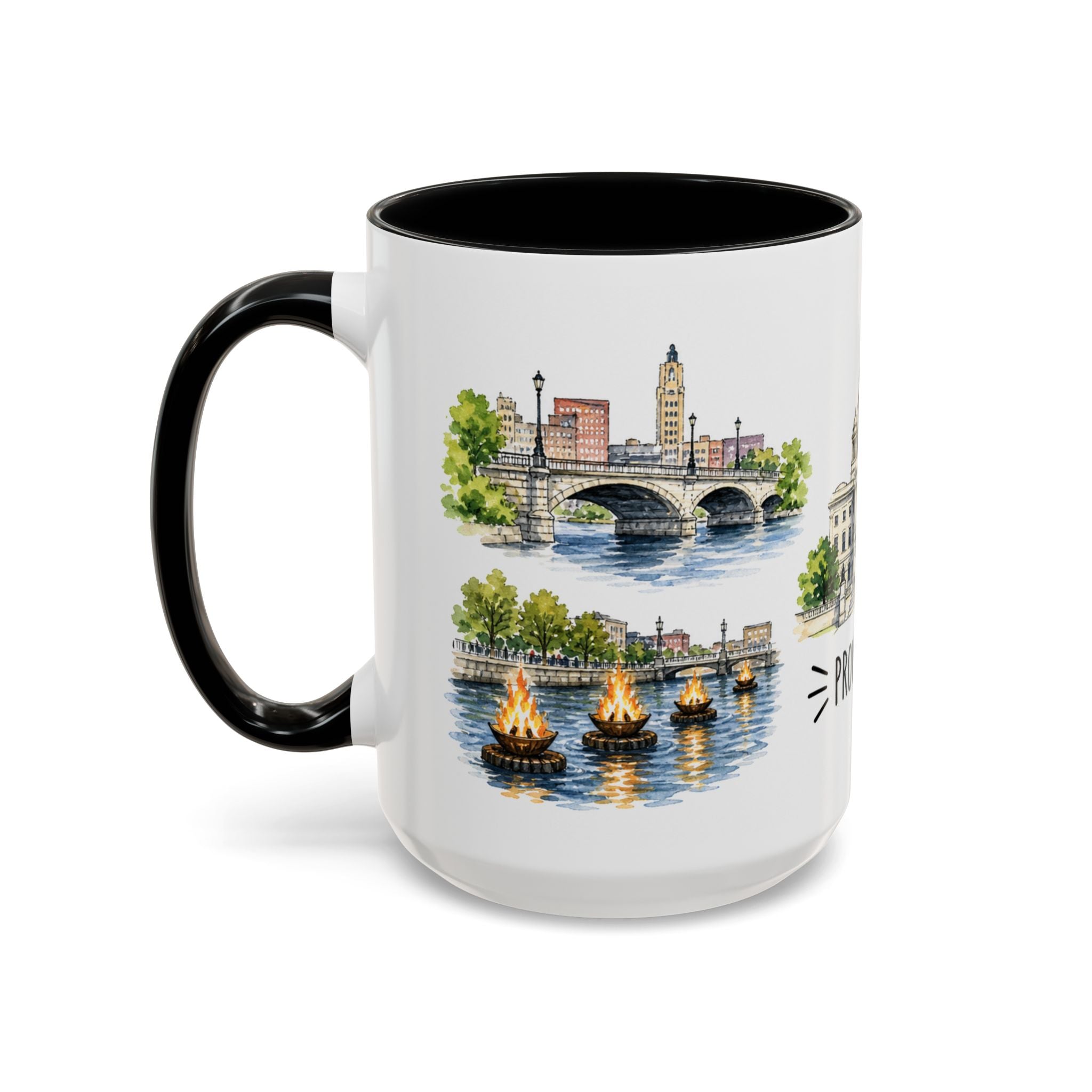 Providence Illustrated Travel Mug | City Souvenir Accent Coffee Mug | 11oz 15oz Ceramic Cup