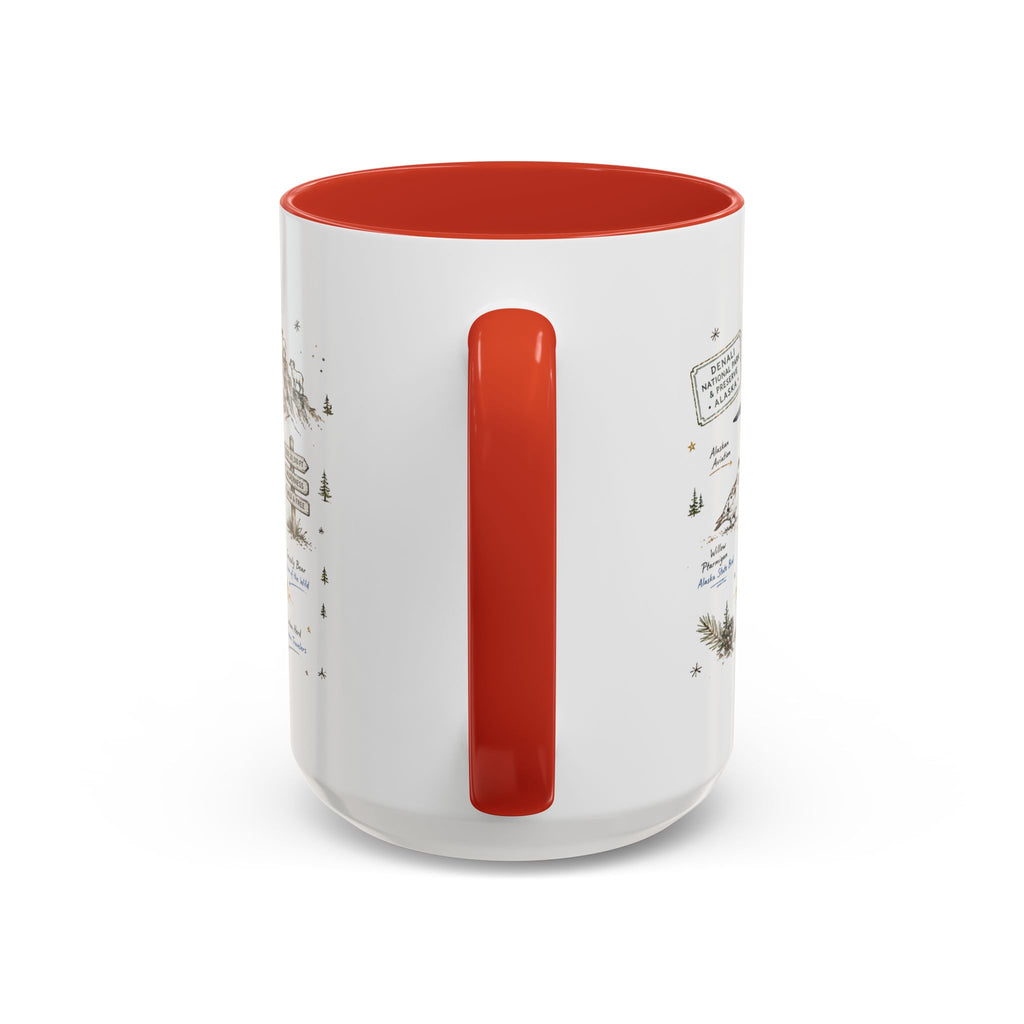 Denali National Park Coffee Mug | Alaska National Park Hiking Gift | Accent Color Ceramic 11oz 15oz