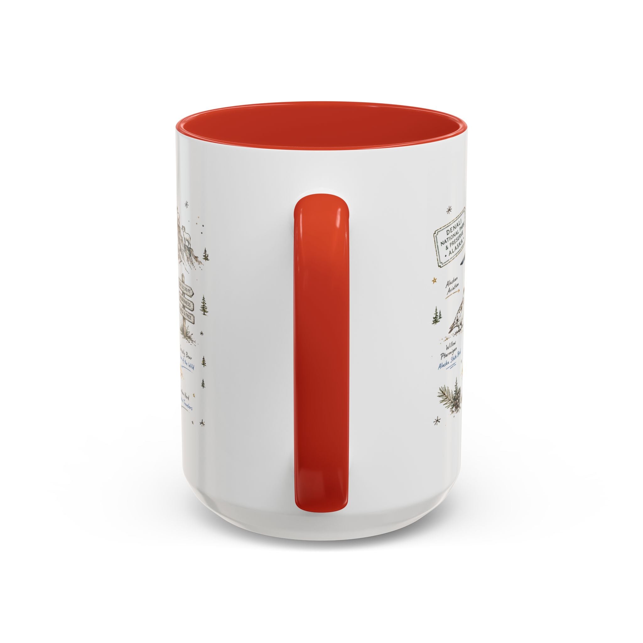 Denali National Park Coffee Mug | Alaska National Park Hiking Gift | Accent Color Ceramic 11oz 15oz