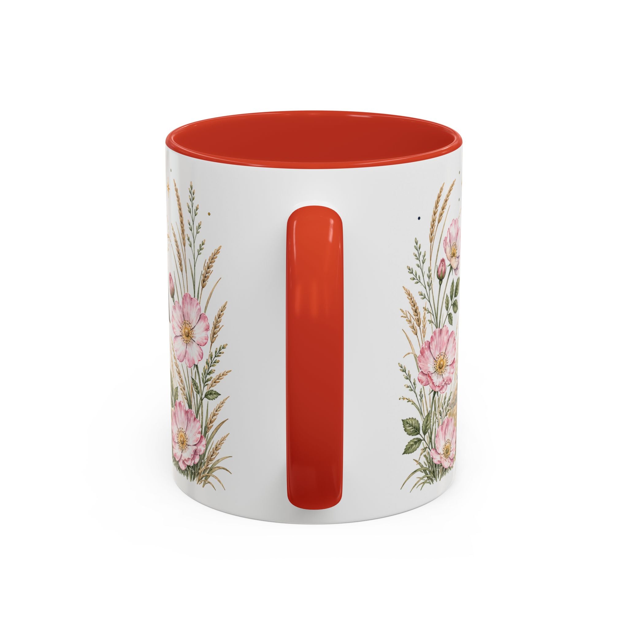 North Dakota State Map Mug | Prairie Rose Botanical Accent Coffee Cup