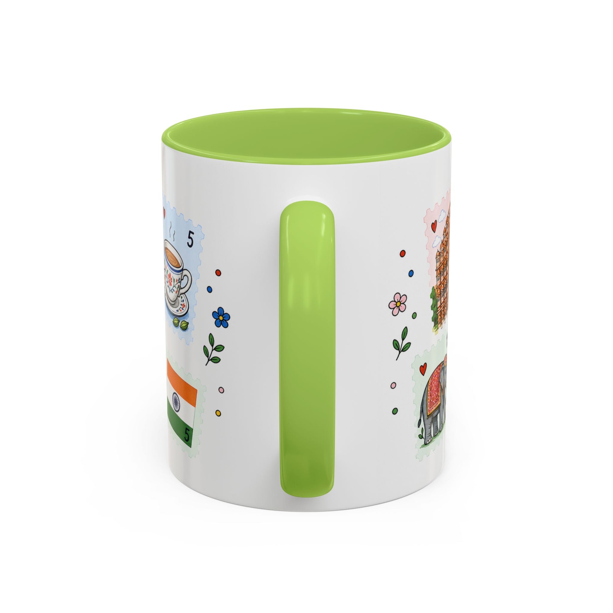 Jaipur Coffee Mug | Postage Stamp Collage Mug | Travel Souvenir Accent Cup 11oz 15oz