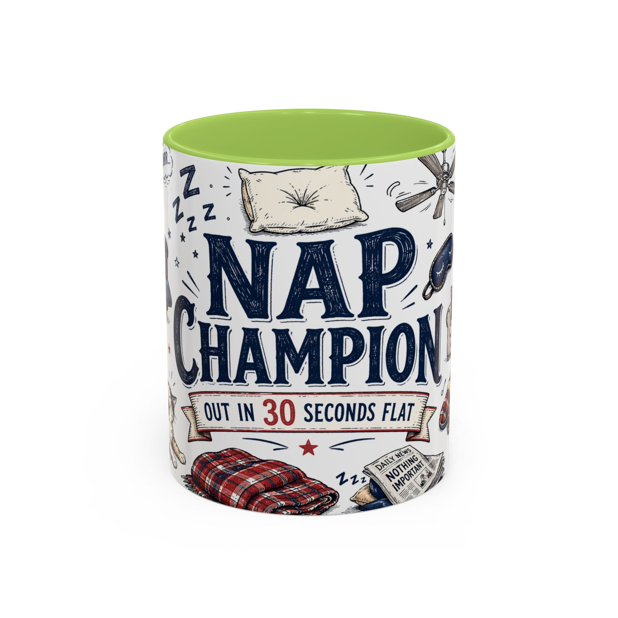 Nap Champion Coffee Mug | Father's Day Gift for Dad | Accent Color Ceramic 11oz 15oz