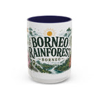 Borneo Rainforest Coffee Mug | Travel Destination Souvenir Gift | Accent Color Ceramic 11oz 15oz