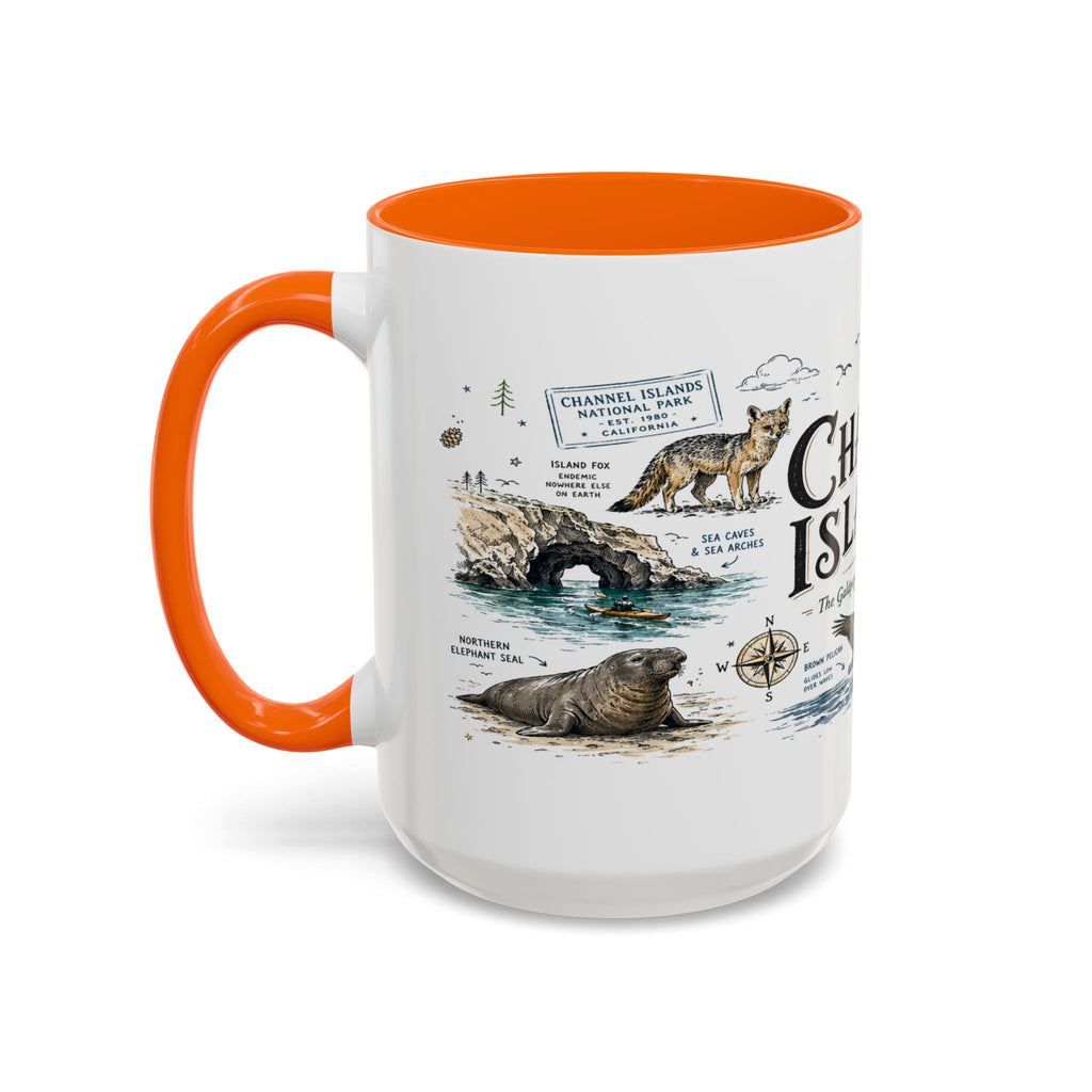 Channel Islands National Park Coffee Mug | California Island Wildlife Marine Gift | Accent Color Ceramic 11oz 15oz