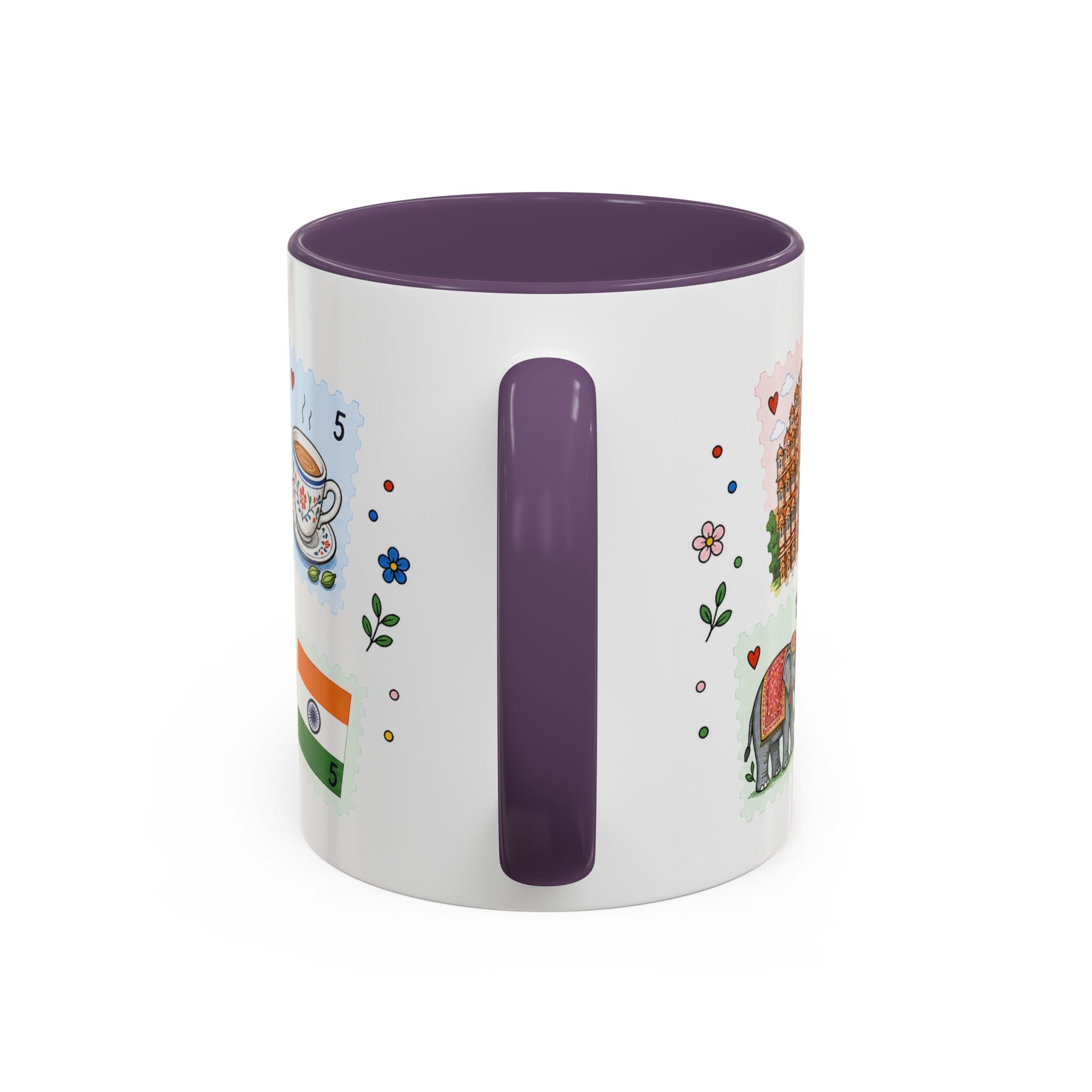 Jaipur Coffee Mug | Postage Stamp Collage Mug | Travel Souvenir Accent Cup 11oz 15oz