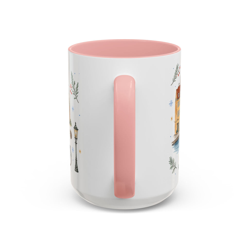 Copenhagen Christmas Mug | Watercolor Travel Souvenir | Holiday Gift | Accent Ceramic Coffee Cup 11oz 15oz