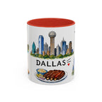 Dallas Illustrated Travel Mug | City Souvenir Accent Coffee Mug | 11oz 15oz Ceramic Cup