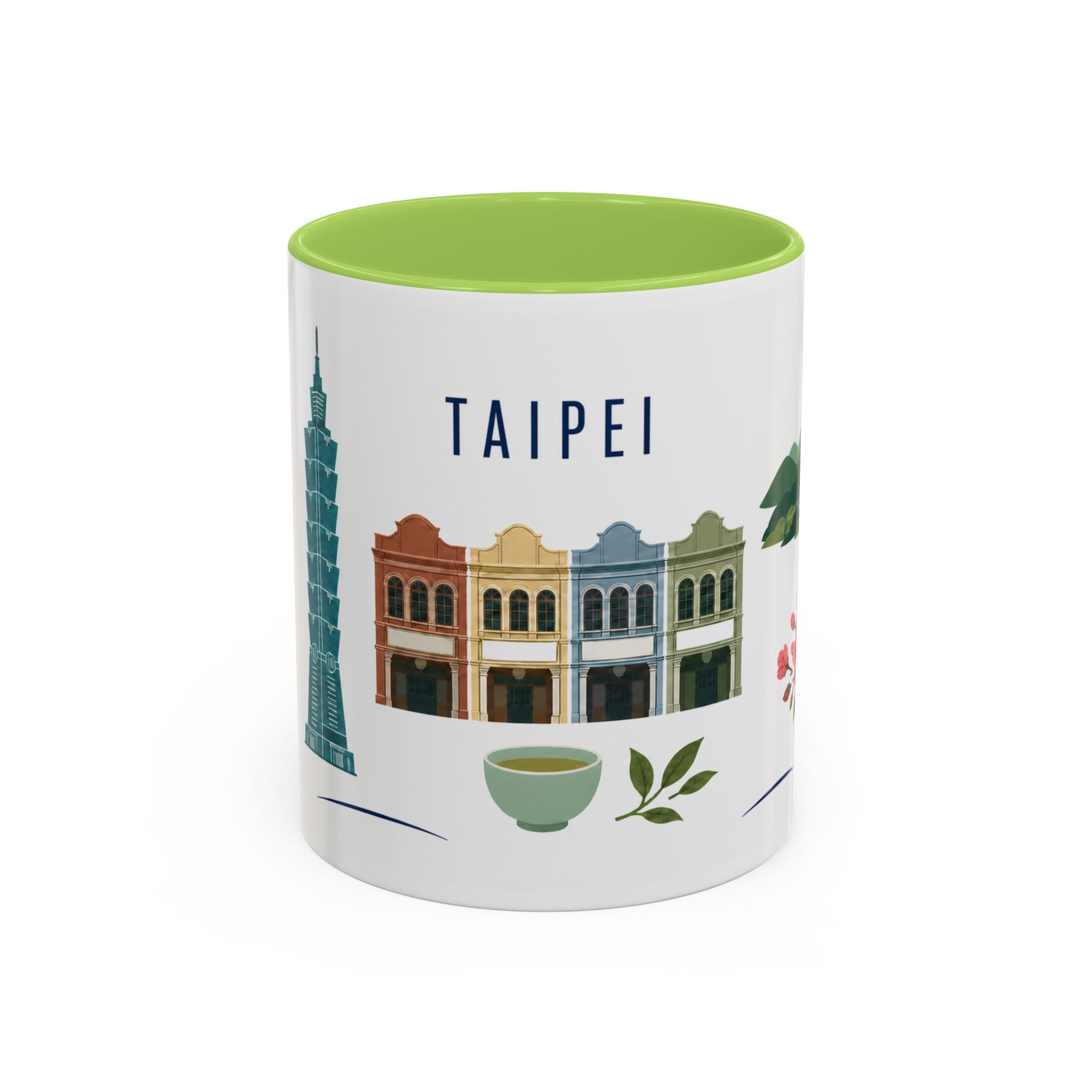 Taipei Coffee Mug | Taiwan Travel Souvenir | Porcelain Decal City Gift | 11oz 15oz Accent Mug