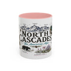 North Cascades National Park Coffee Mug | Washington Alpine Glacier Hiking Gift | Accent Color Ceramic 11oz 15oz