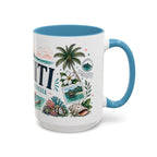 Tahiti Coffee Mug | Travel Destination Souvenir Gift | Accent Color Ceramic 11oz 15oz