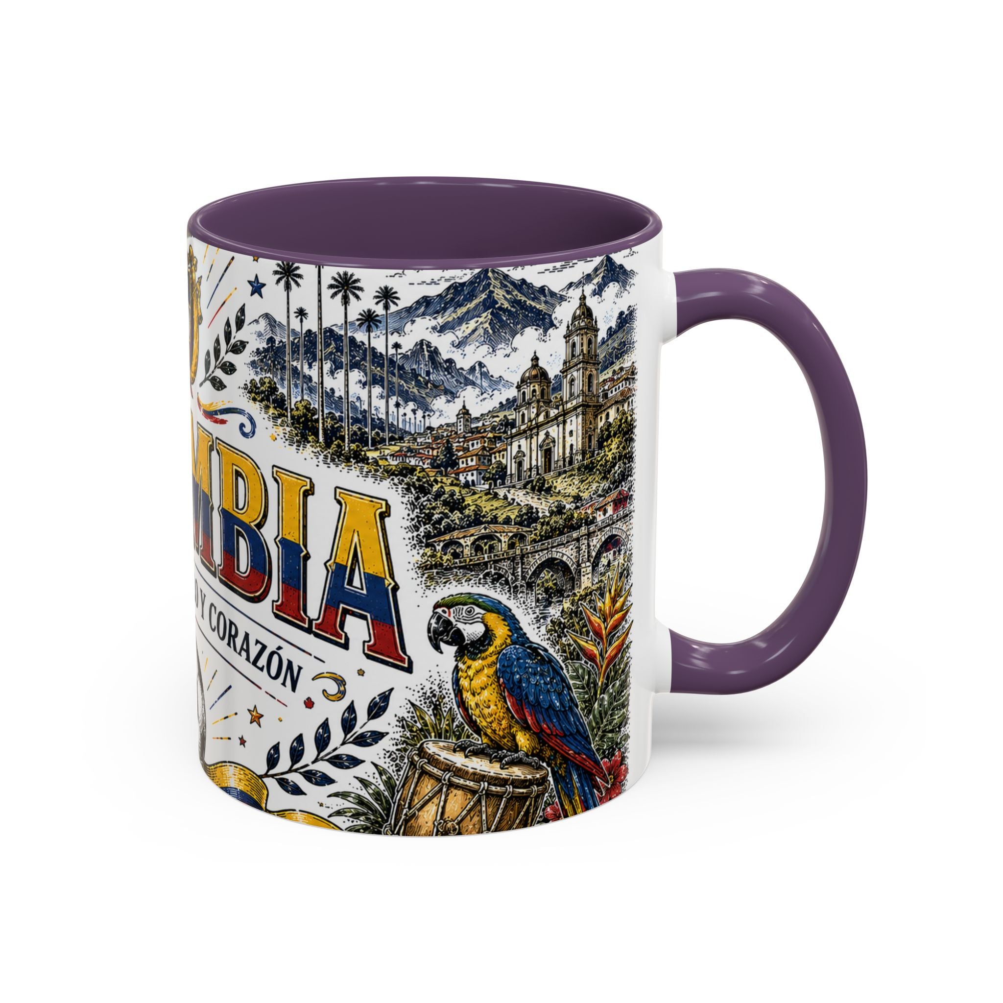 Colombia Soccer Coffee Mug | World Cup Fan Gift | Accent Color Ceramic 11oz 15oz Match Day Cup