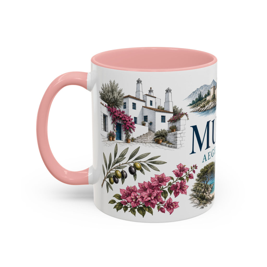 Mugla Coffee Mug | Turkey Travel Souvenir | Vintage Illustrated City Gift | 11 oz 15 oz Accent Mug