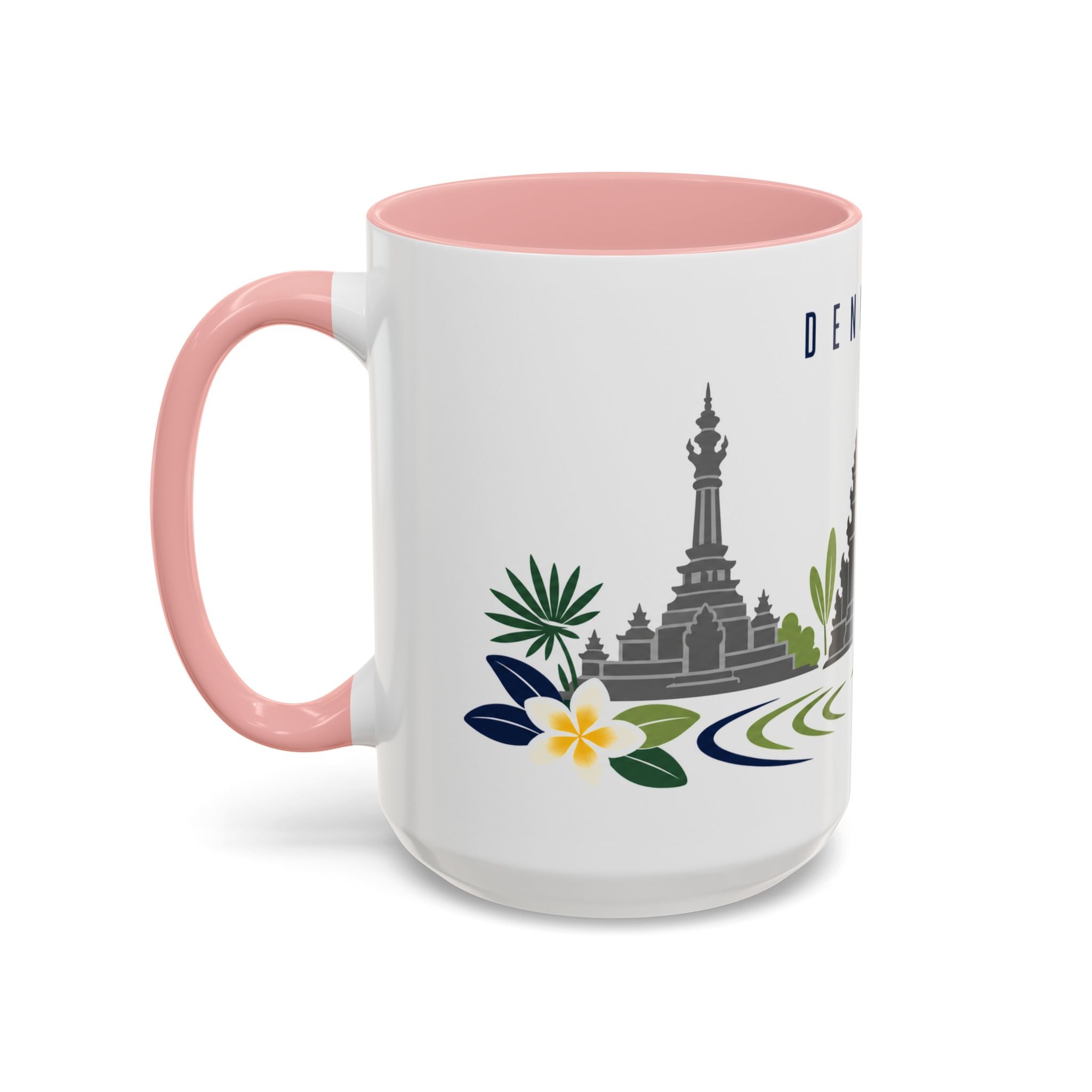 Denpasar Coffee Mug | Indonesia Travel Souvenir | Porcelain Decal City Gift | 11oz 15oz Accent Mug