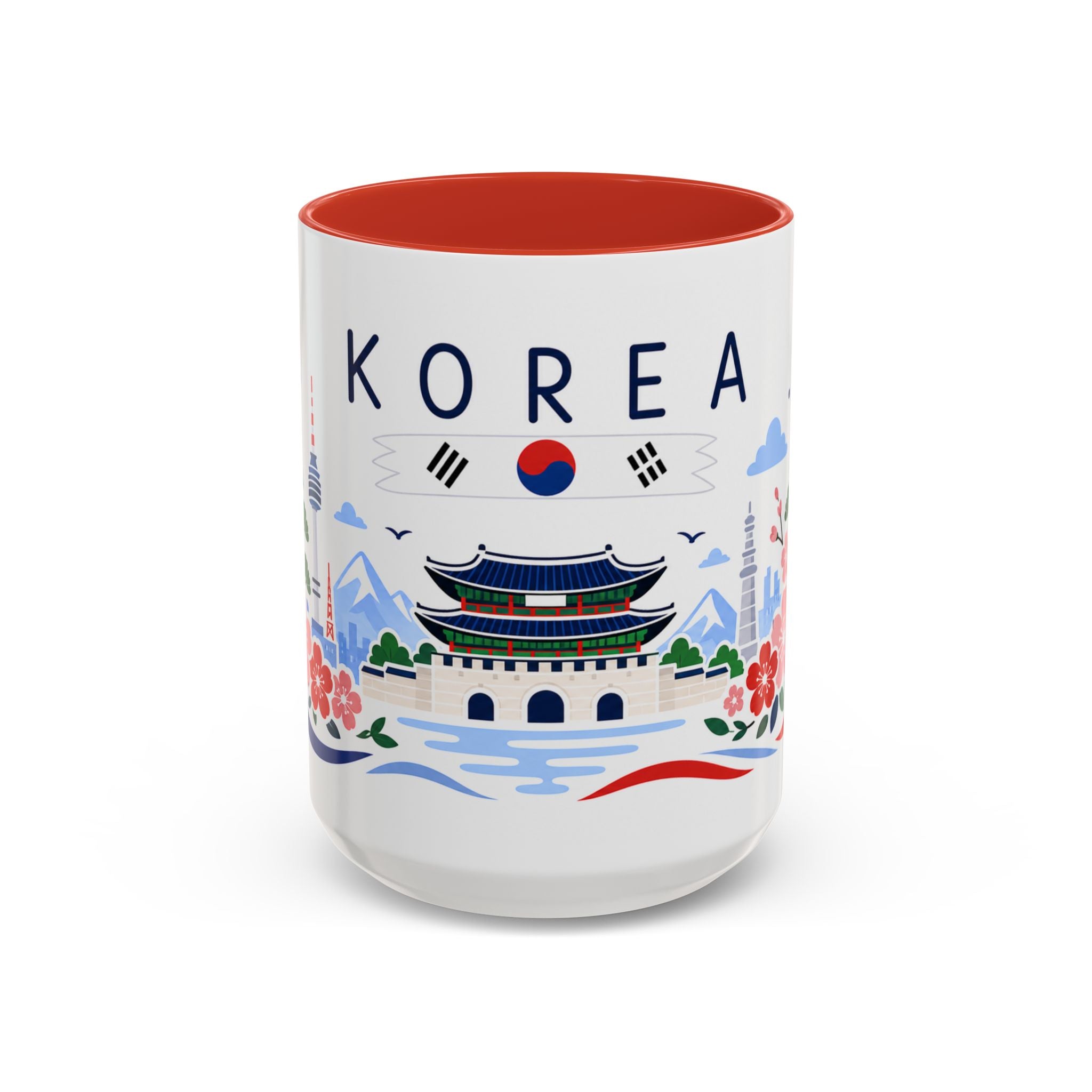 South Korea Coffee Mug | Travel Souvenir Accent Mug | Country Gift Ceramic Cup 11oz 15oz