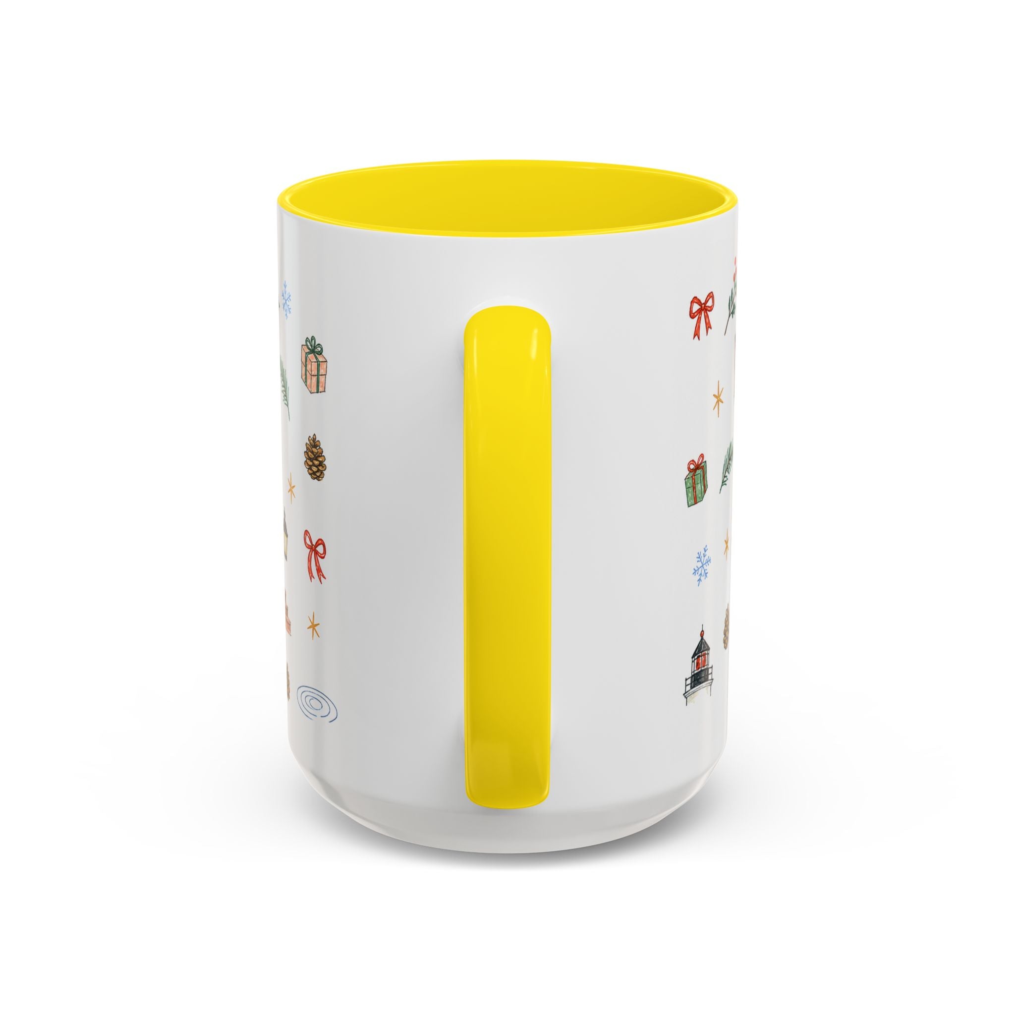 Boston Christmas Mug | Watercolor Travel Souvenir | Holiday Gift | Accent Ceramic Coffee Cup 11oz 15oz