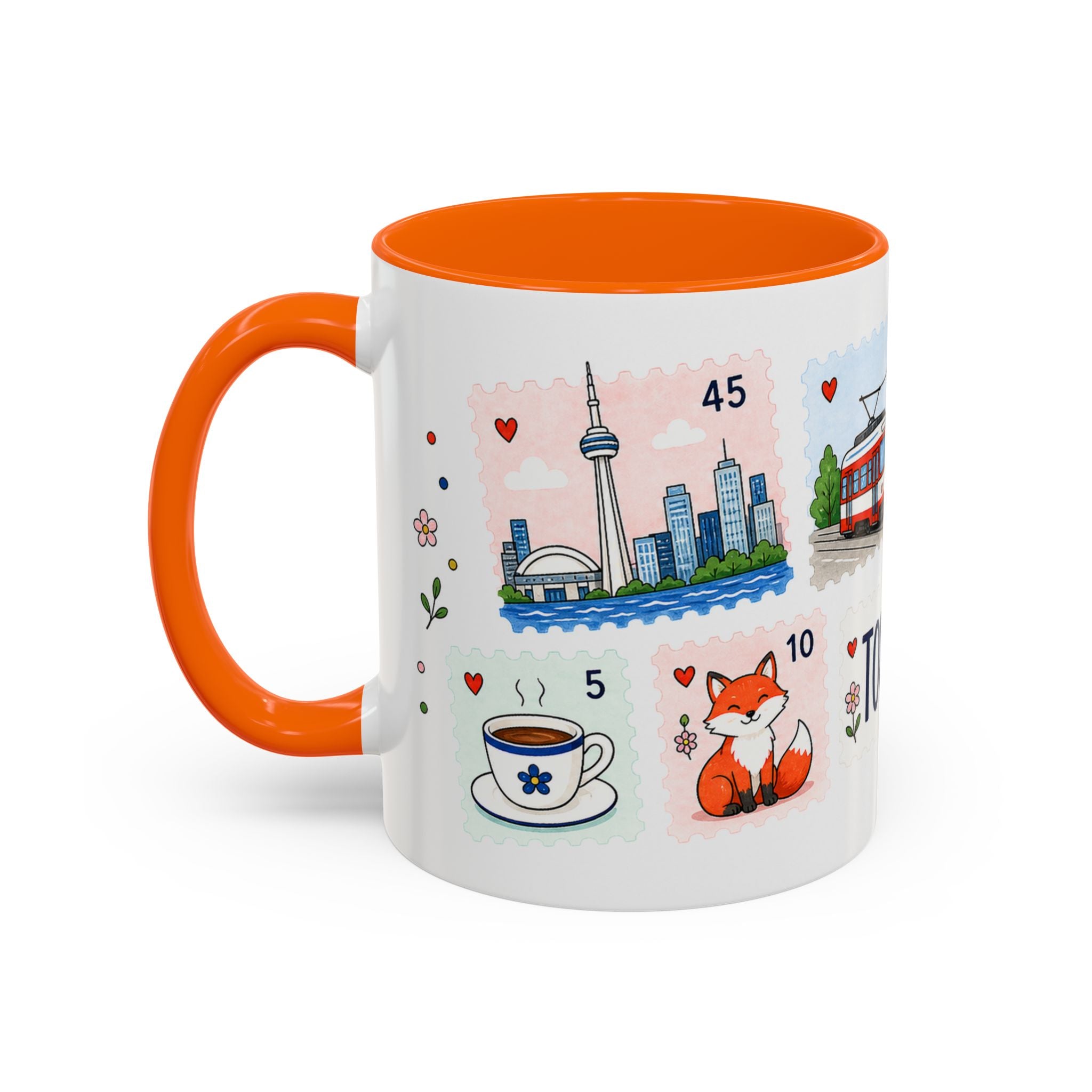 Toronto Coffee Mug | Postage Stamp Collage Mug | Travel Souvenir Accent Cup 11oz 15oz