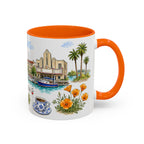 Stockton Illustrated Travel Mug | City Souvenir Accent Coffee Mug | 11oz 15oz Ceramic Cup