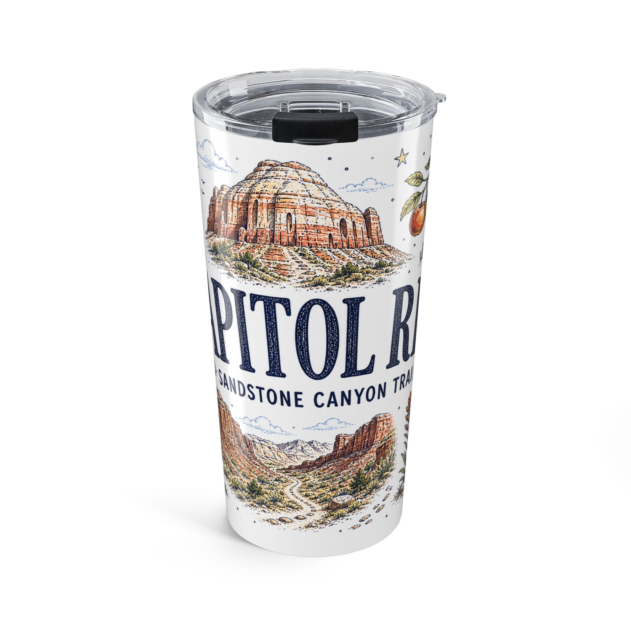 Capitol Reef National Park 20oz Tumbler | Utah Sandstone Canyon Hiking Gift | Insulated Stainless Steel Travel Cup