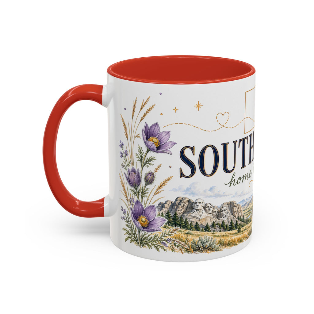 South Dakota State Map Mug | Botanical Accents, Homesick Gift (11oz or 15oz)