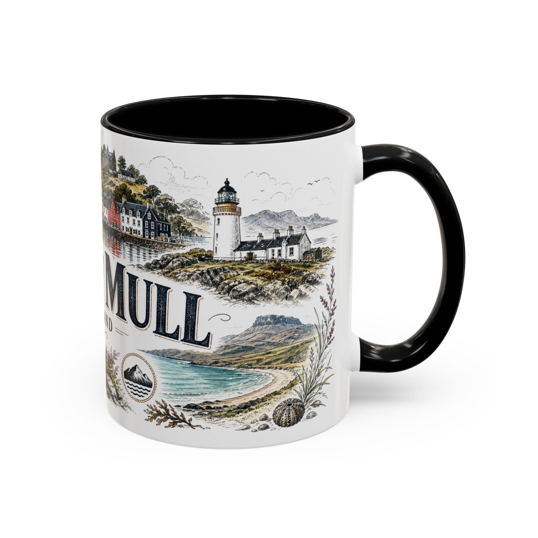 Isle of Mull Mug, Scotland Travel Souvenir, Bucket List Gift, Accent Ceramic Coffee Mug 11oz 15oz