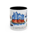 Hamburg Illustrated Travel Mug | City Souvenir Accent Coffee Mug | 11oz 15oz Ceramic Cup