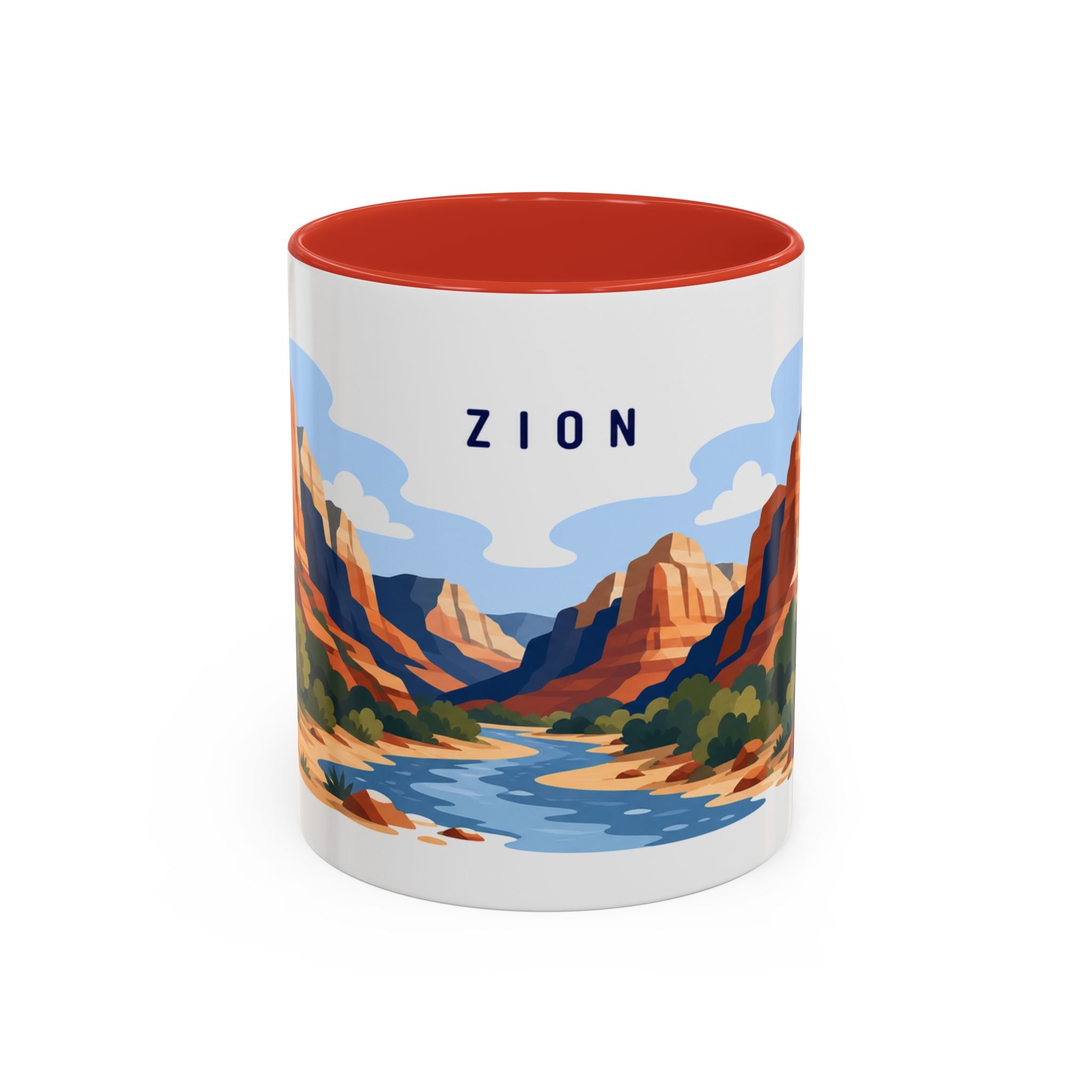 Zion National Park Coffee Mug | Solid Color Block Park Souvenir | 11oz 15oz Accent Mug