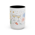 New Year Mug | Midnight Clock Toast Watercolor Celebration Gift | Accent Cup 11oz 15oz