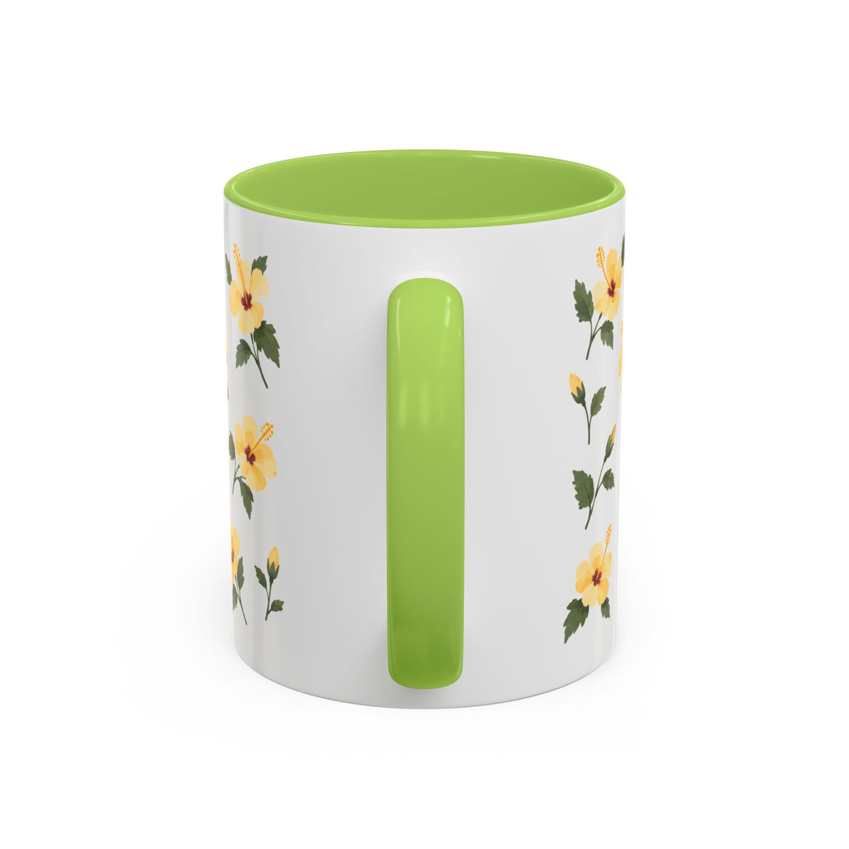 Hawaii Yellow hibiscus Mug, State Flower Floral Coffee Cup, 11oz Botanical Gift