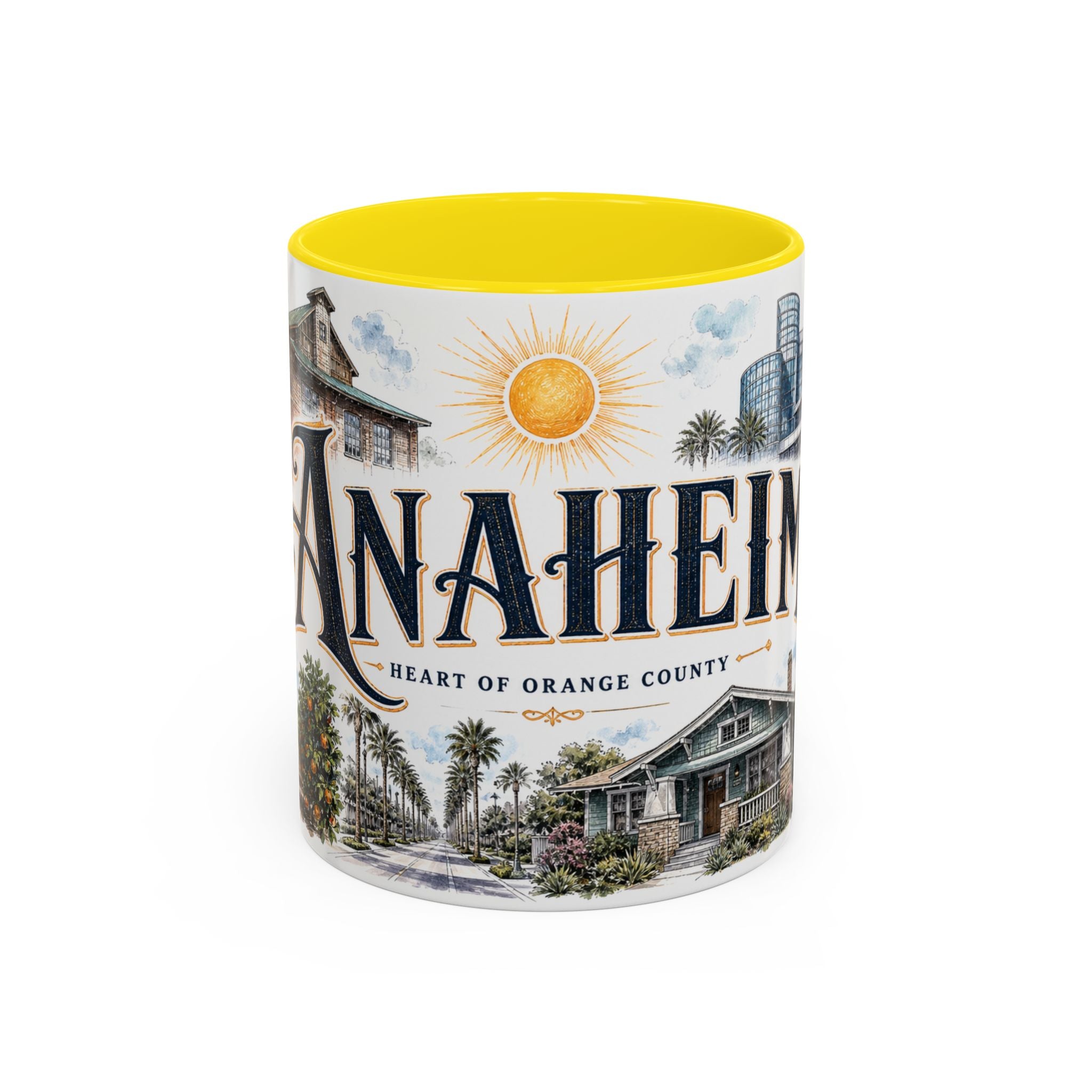 Anaheim Coffee Mug | United States Travel Souvenir | Vintage Illustrated City Gift | 11 oz 15 oz Accent Mug