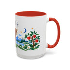 Taurus Zodiac Coffee Mug | Bull and Rose Design | Astrology Birthday Gift | 11 oz 15 oz Ceramic Accent Mug