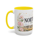 North Dakota State Map Mug | Prairie Rose Botanical Accent Coffee Cup