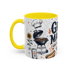 Grill Master Coffee Mug | Father's Day Gift for Dad | Accent Color Ceramic 11oz 15oz
