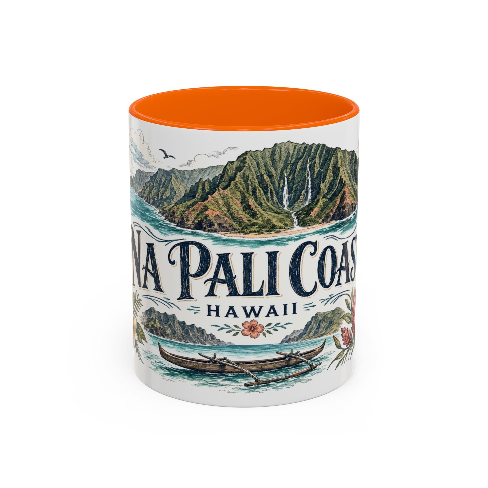 Na Pali Coast Mug, Hawaii Travel Souvenir, Bucket List Gift, Accent Ceramic Coffee Mug 11oz 15oz